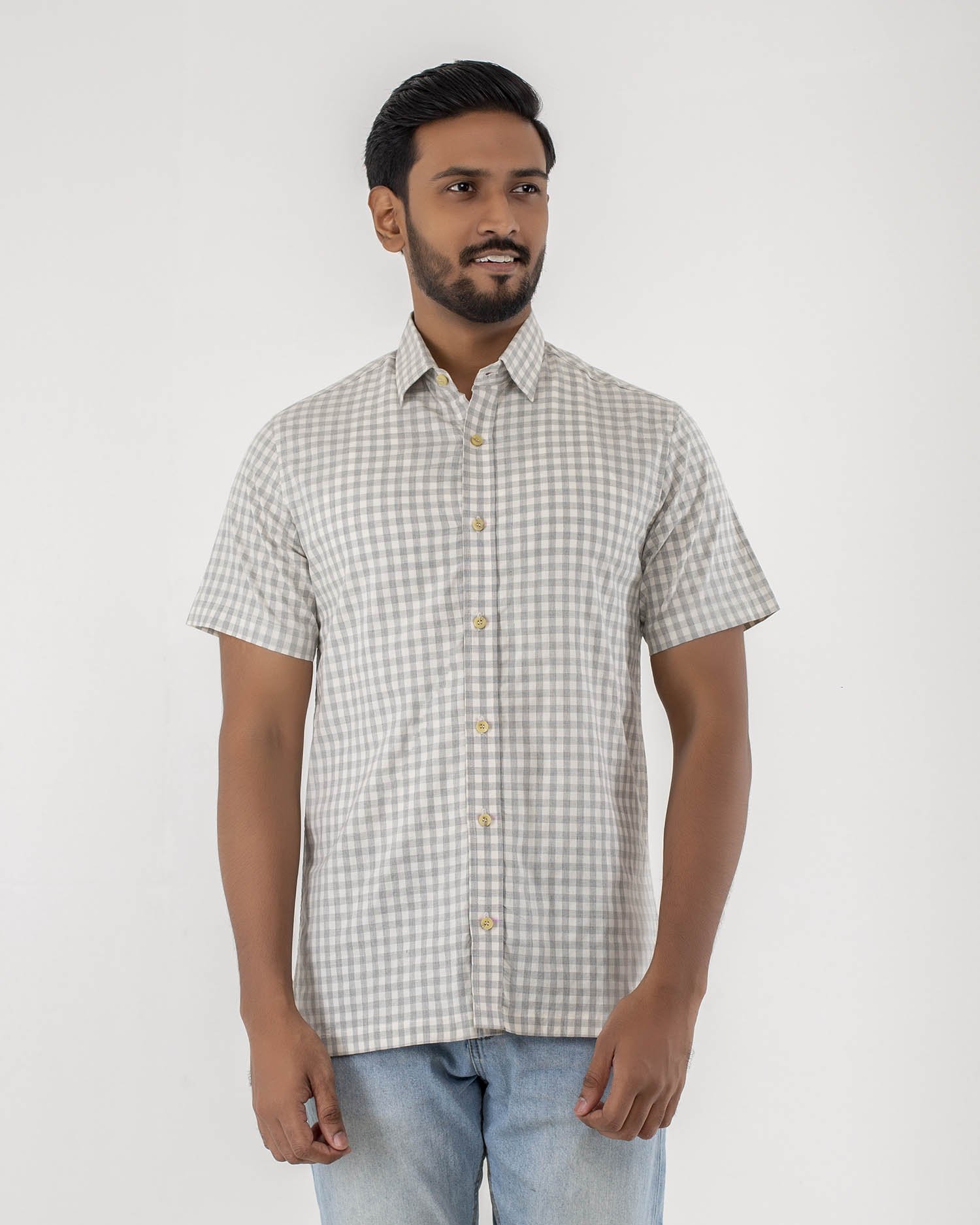 White Gary Check Shirt-H