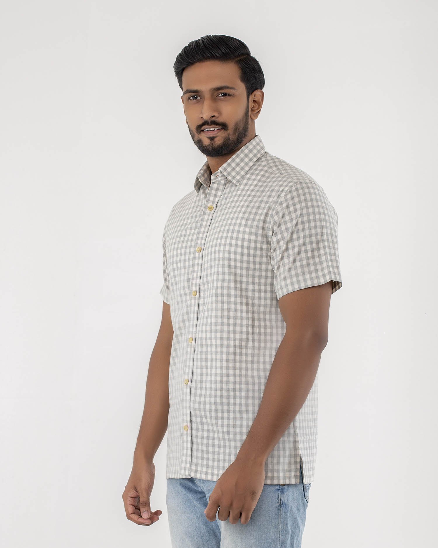 White Gary Check Shirt-H