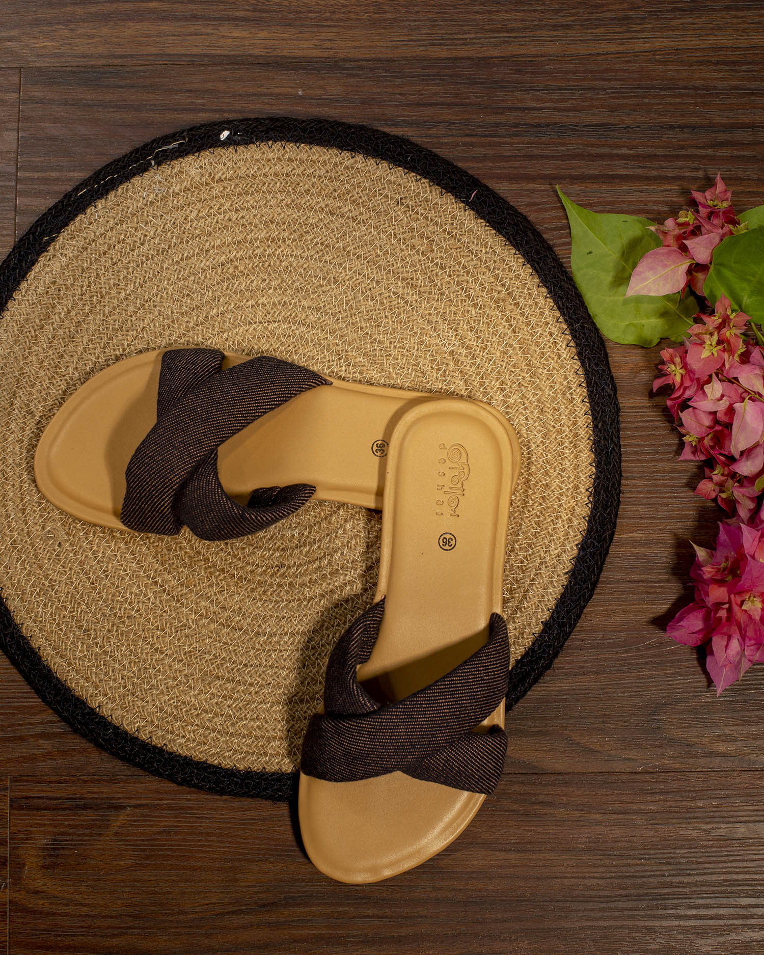 Denim Leather Sandals