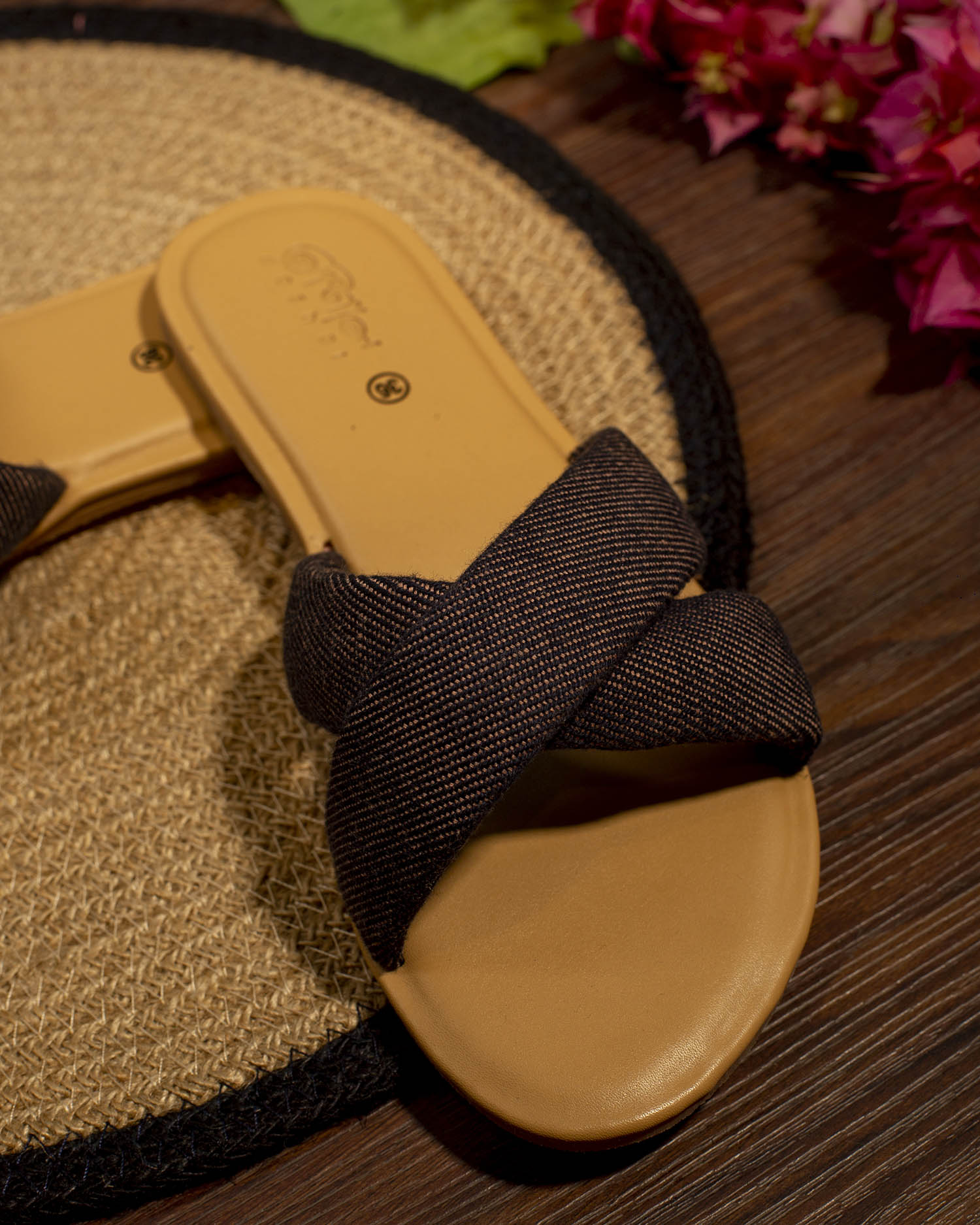 Denim Leather Sandals