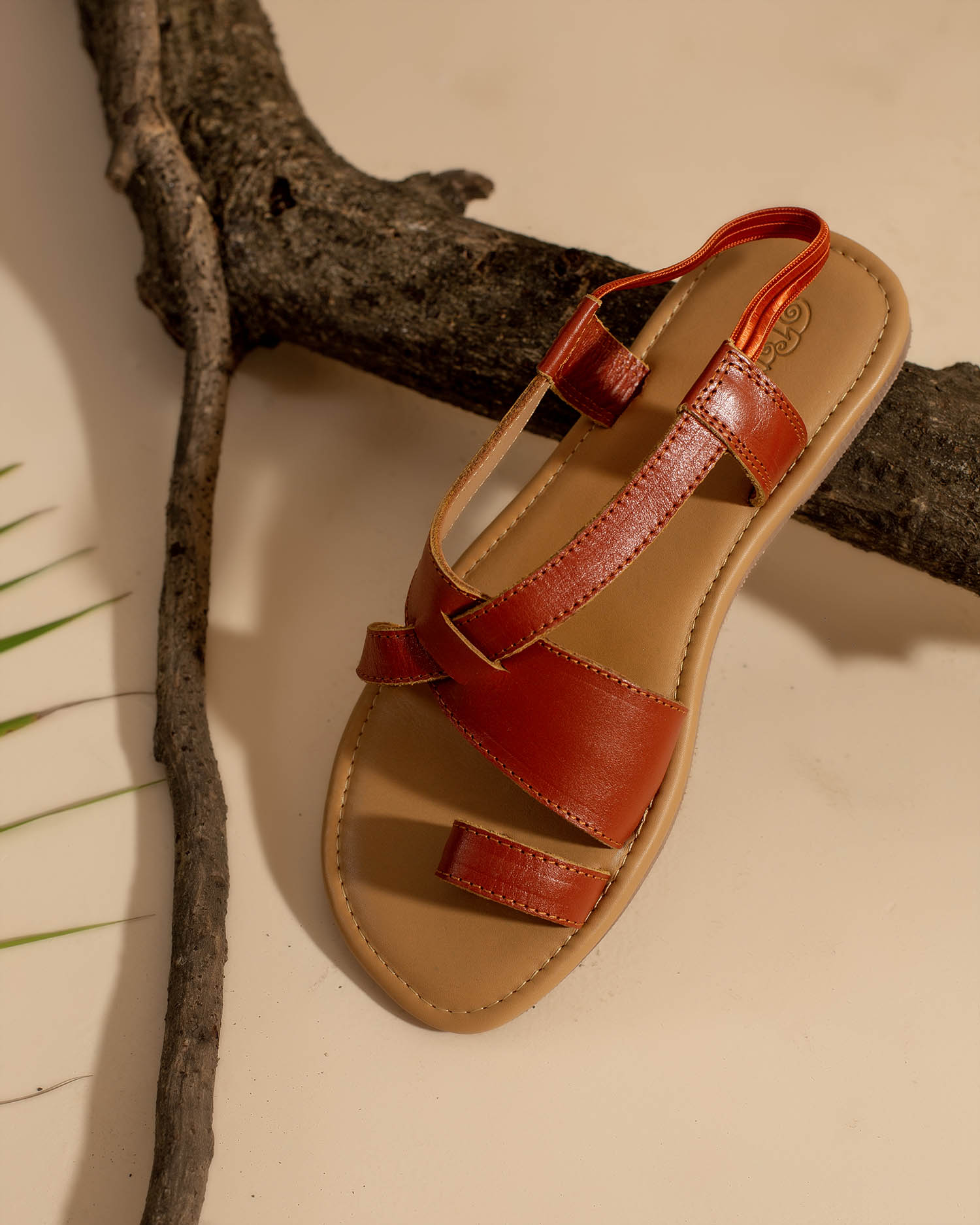 Burnt Orange belt flats