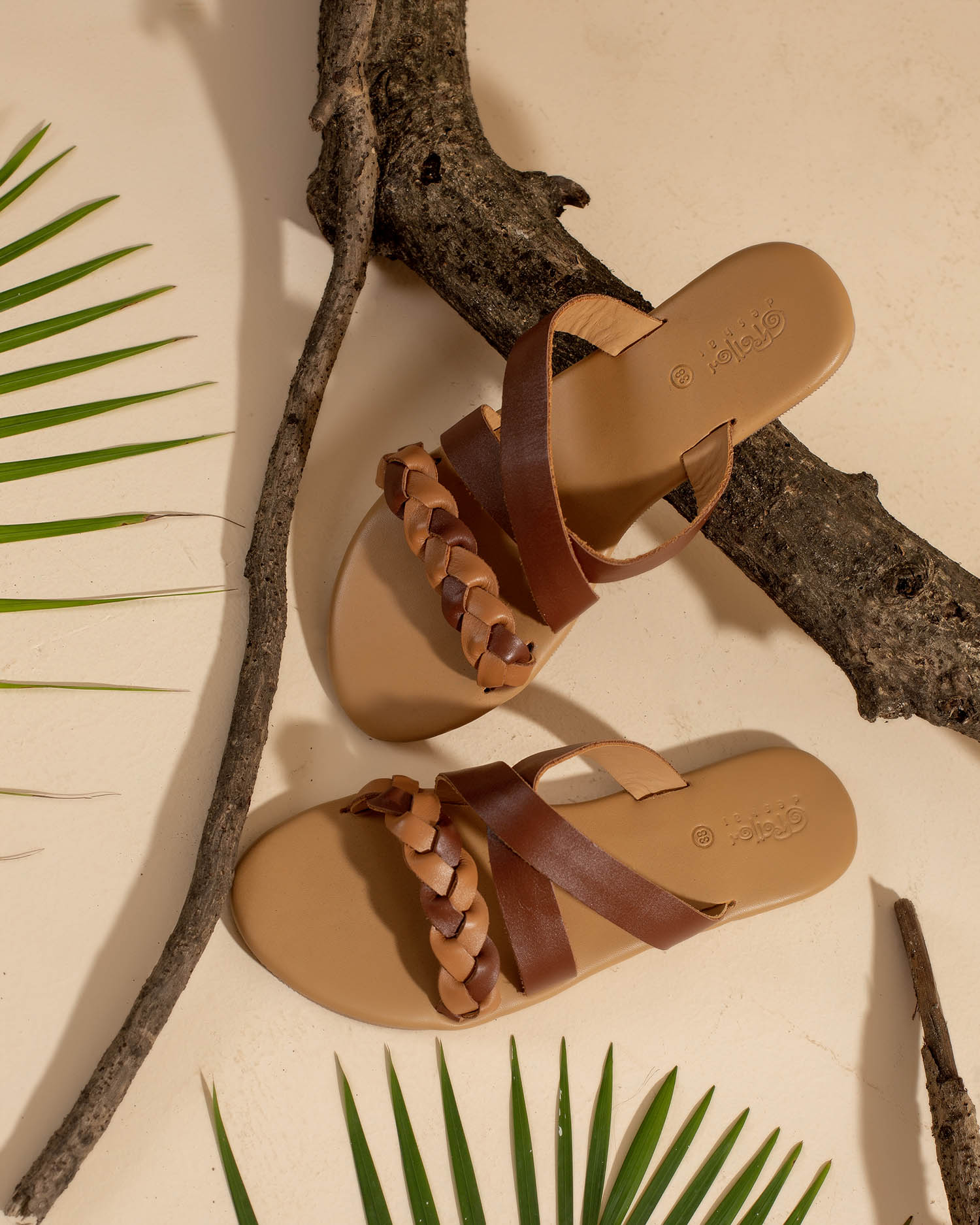 Leather Plait Flats